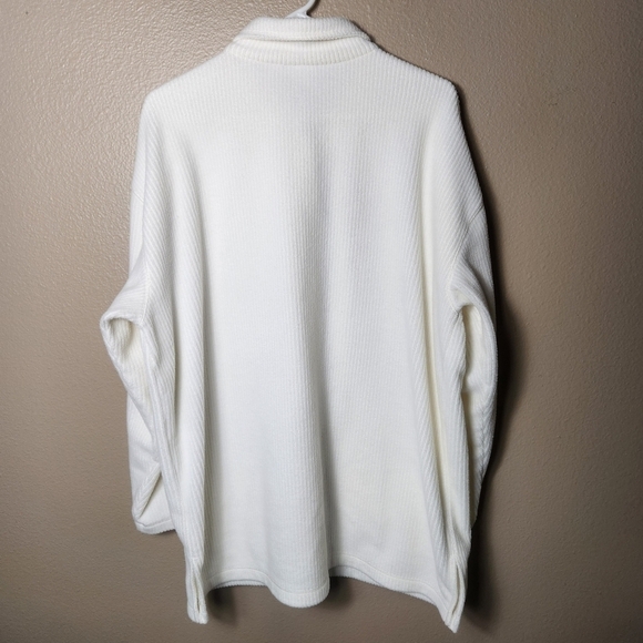 Crossroads Vintage Cream Heavy Fleece Button Front Shirt Jacket Shacket-Size XL - Picture 4 of 6